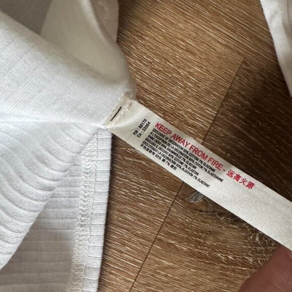 Free People White Long Sleeve Top with Lace Trim Size M - Picture 7 of 7